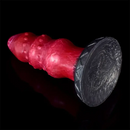 7.28in Liquid Silicone Fantasy Thread Convex Spiked Soft Thick Dildo