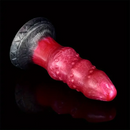 7.28in Liquid Silicone Fantasy Thread Convex Spiked Soft Thick Dildo
