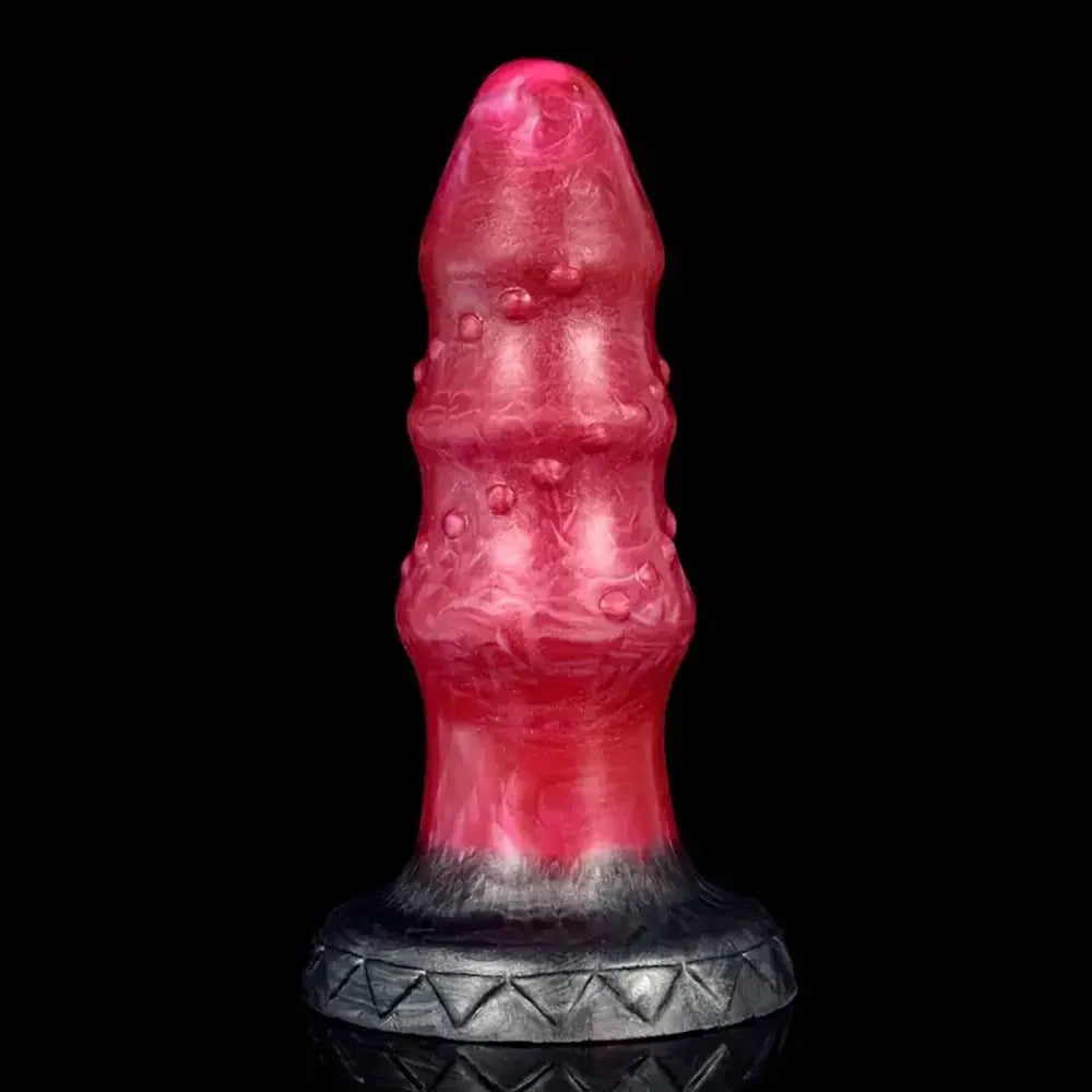 7.28in Liquid Silicone Fantasy Thread Convex Spiked Soft Thick Dildo