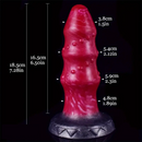 7.28in Liquid Silicone Fantasy Thread Convex Spiked Soft Thick Dildo