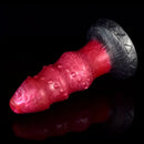 7.28in Liquid Silicone Fantasy Thread Convex Spiked Soft Thick Dildo