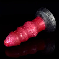7.28in Liquid Silicone Fantasy Thread Convex Spiked Soft Thick Dildo