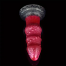 7.28in Liquid Silicone Fantasy Thread Convex Spiked Soft Thick Dildo