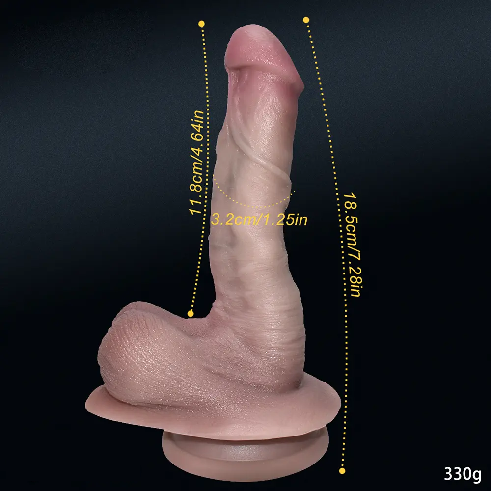7.28in Liquid Silicone Soft Super Realistic Dildo Anal Vagina Stimulator