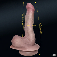 7.28in Liquid Silicone Soft Super Realistic Dildo Anal Vagina Stimulator