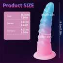 7.28in Luminous Soft Silicone Fantasy Dildo Silicone Dick For Anal Sex