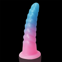 7.28in Luminous Soft Silicone Fantasy Dildo Silicone Dick For Anal Sex
