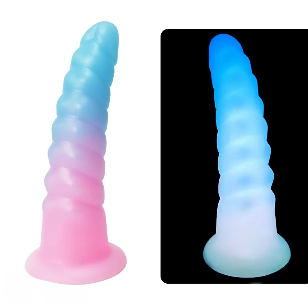 7.28in Luminous Soft Silicone Fantasy Dildo Silicone Dick For Anal Sex