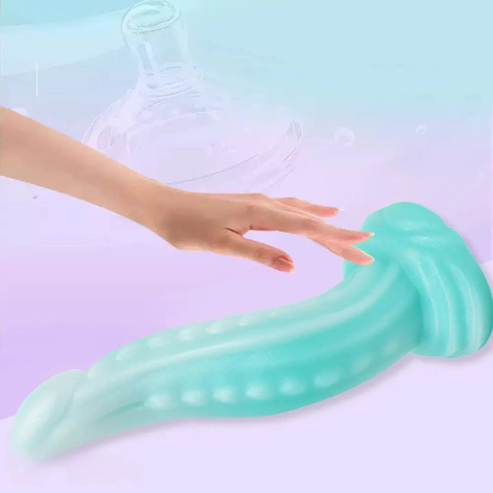 7.28in Luminous Tentacle Silicone Soft Dildo For Women Men Fucking