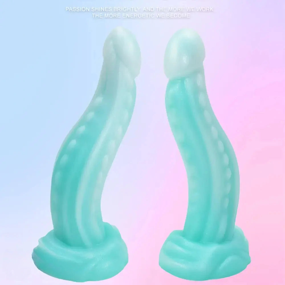 7.28in Luminous Tentacle Silicone Soft Dildo For Women Men Fucking