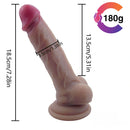 7.28in Male Penis Dildo For Female Vagina Masturbation With Sucker