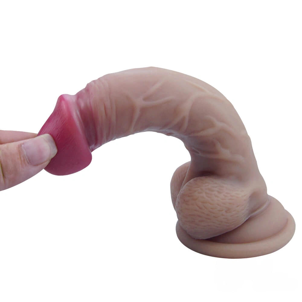 7.28in Male Penis Dildo For Female Vagina Masturbation With Sucker