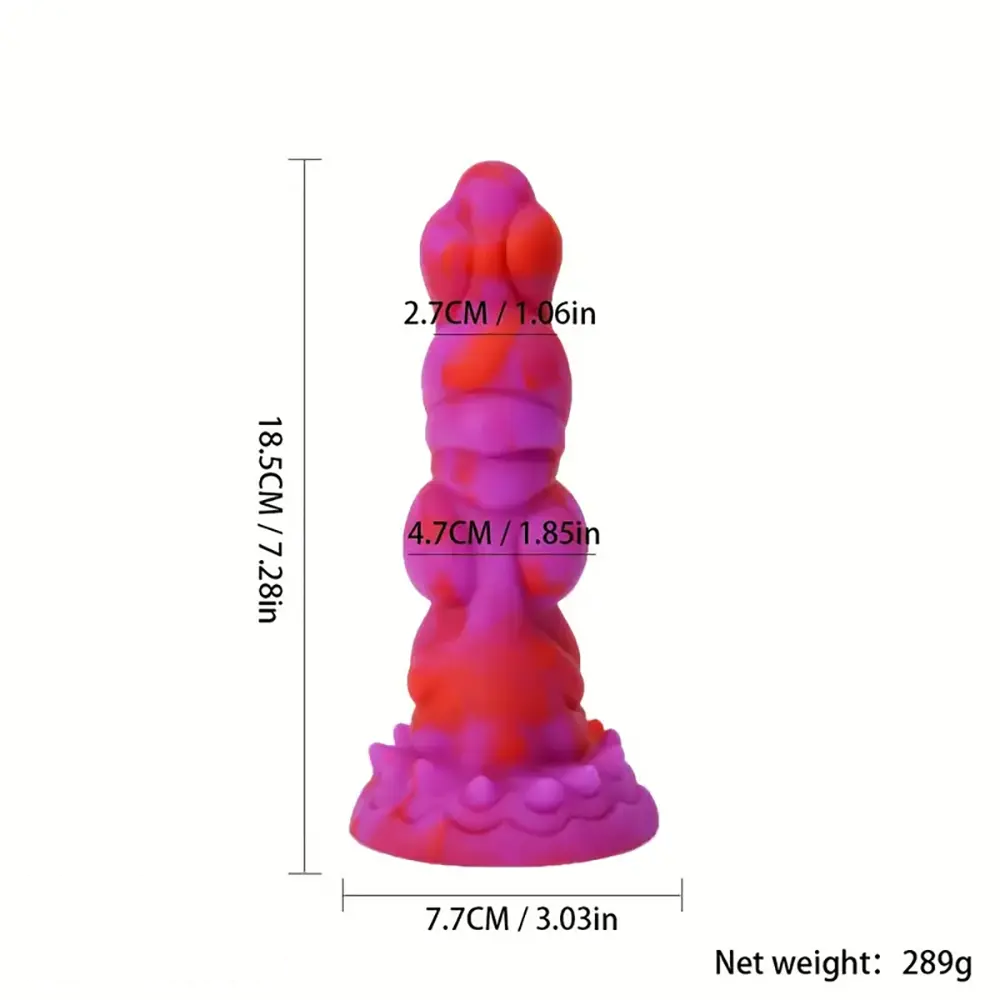 7.28in Monster Design Silicone Anal Dildo Irregular Shape Adult Sex Toy
