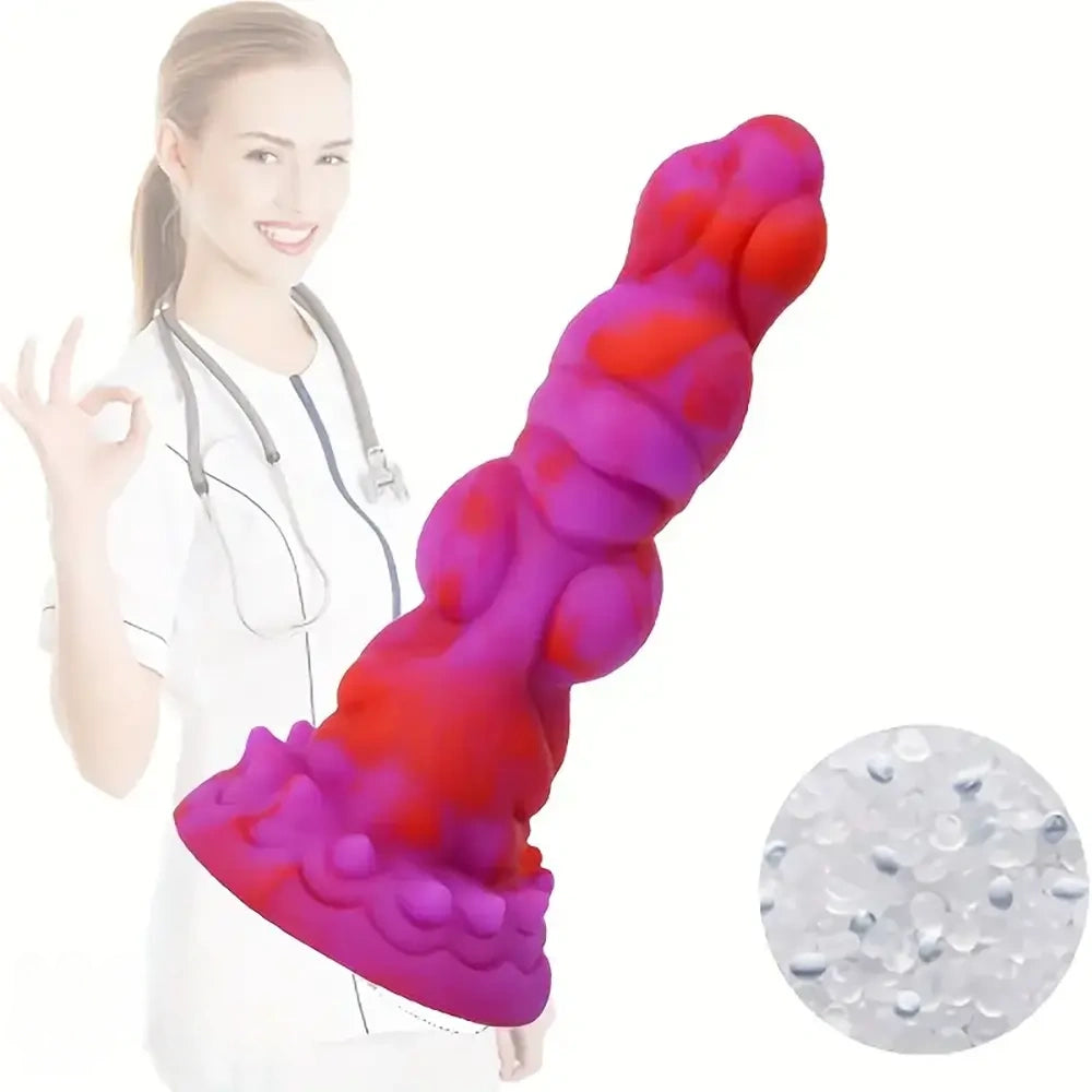 7.28in Monster Design Silicone Anal Dildo Irregular Shape Adult Sex Toy