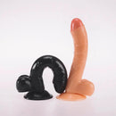 7.28in Real PVC Skin Anal Vaginal Stimulation Dildo Sex Toy For Women
