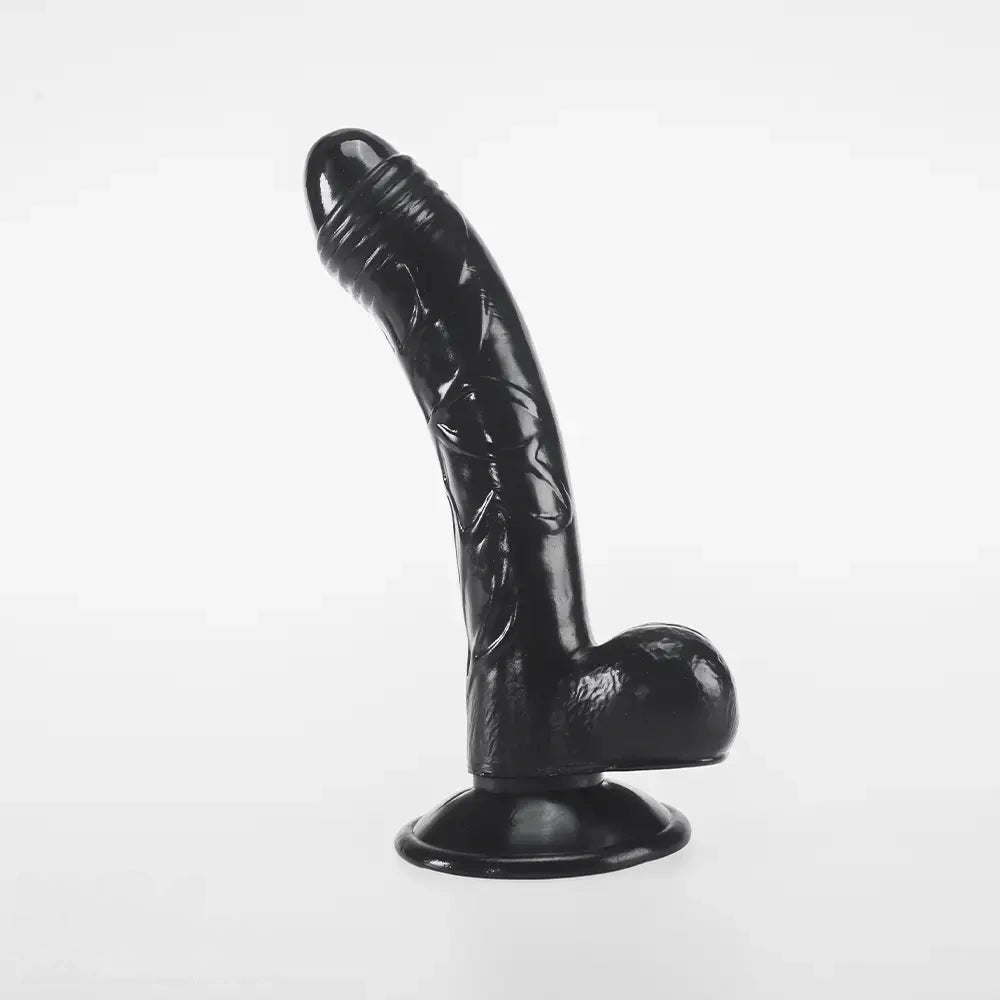 7.28in Real PVC Skin Anal Vaginal Stimulation Dildo Sex Toy For Women