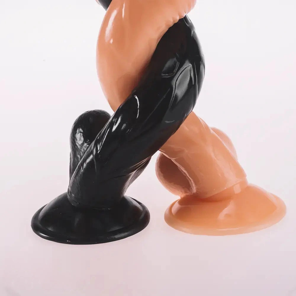 7.28in Real PVC Skin Anal Vaginal Stimulation Dildo Sex Toy For Women