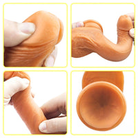 7.28in Real Touching Feeling Soft Gold Dildo For Female Masturbation