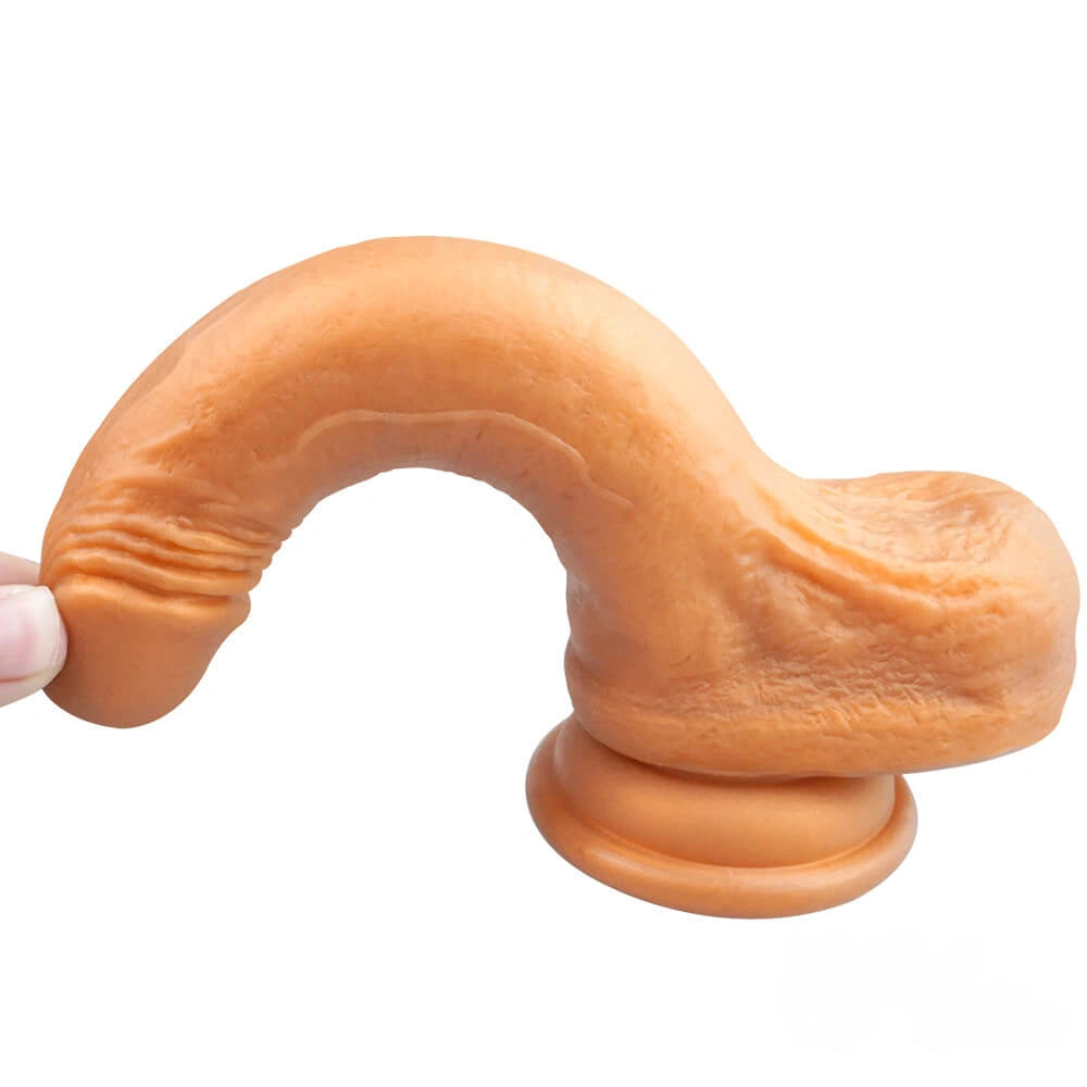 7.28in Real Touching Feeling Soft Gold Dildo For Female Masturbation