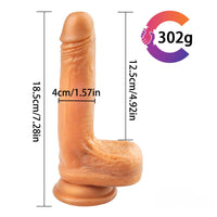 7.28in Real Touching Feeling Soft Gold Dildo For Female Masturbation