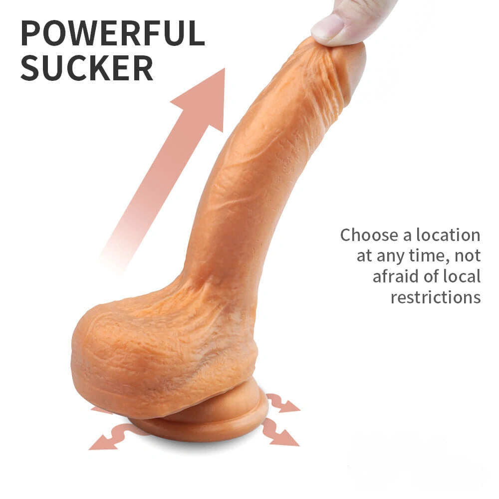 7.28in Real Touching Feeling Soft Gold Dildo For Female Masturbation
