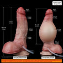 7.28in Realistic Inflatable Water Spraying Liquid Silicone Light Beige Dildo