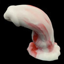7.28in Red White Dolphin Liquid Silicone Waterproof Flexible Knot Fantasy Dildo
