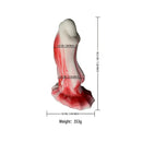 7.28in Red White Dolphin Liquid Silicone Waterproof Flexible Knot Fantasy Dildo