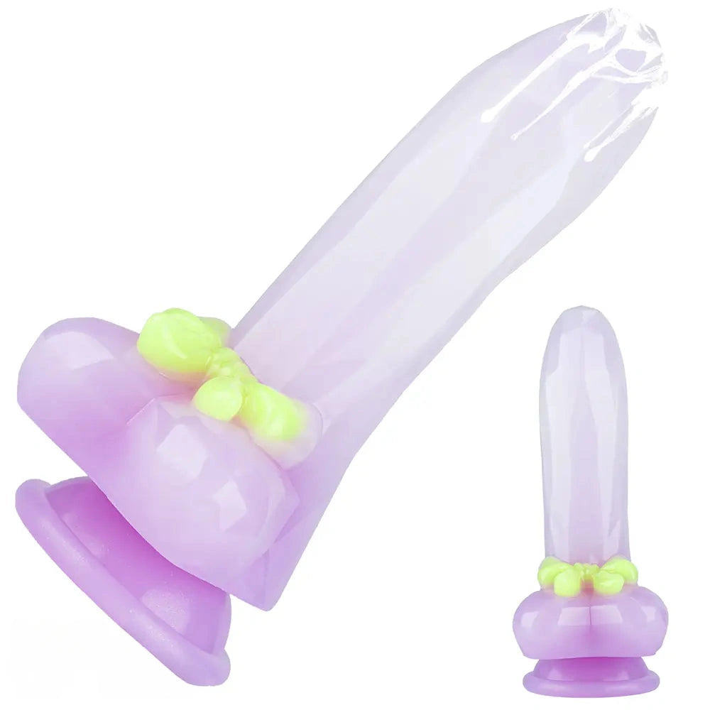 7.28in Silicone Fantasy Soft Dildo Hand-Free Adult Sex Toy For Women