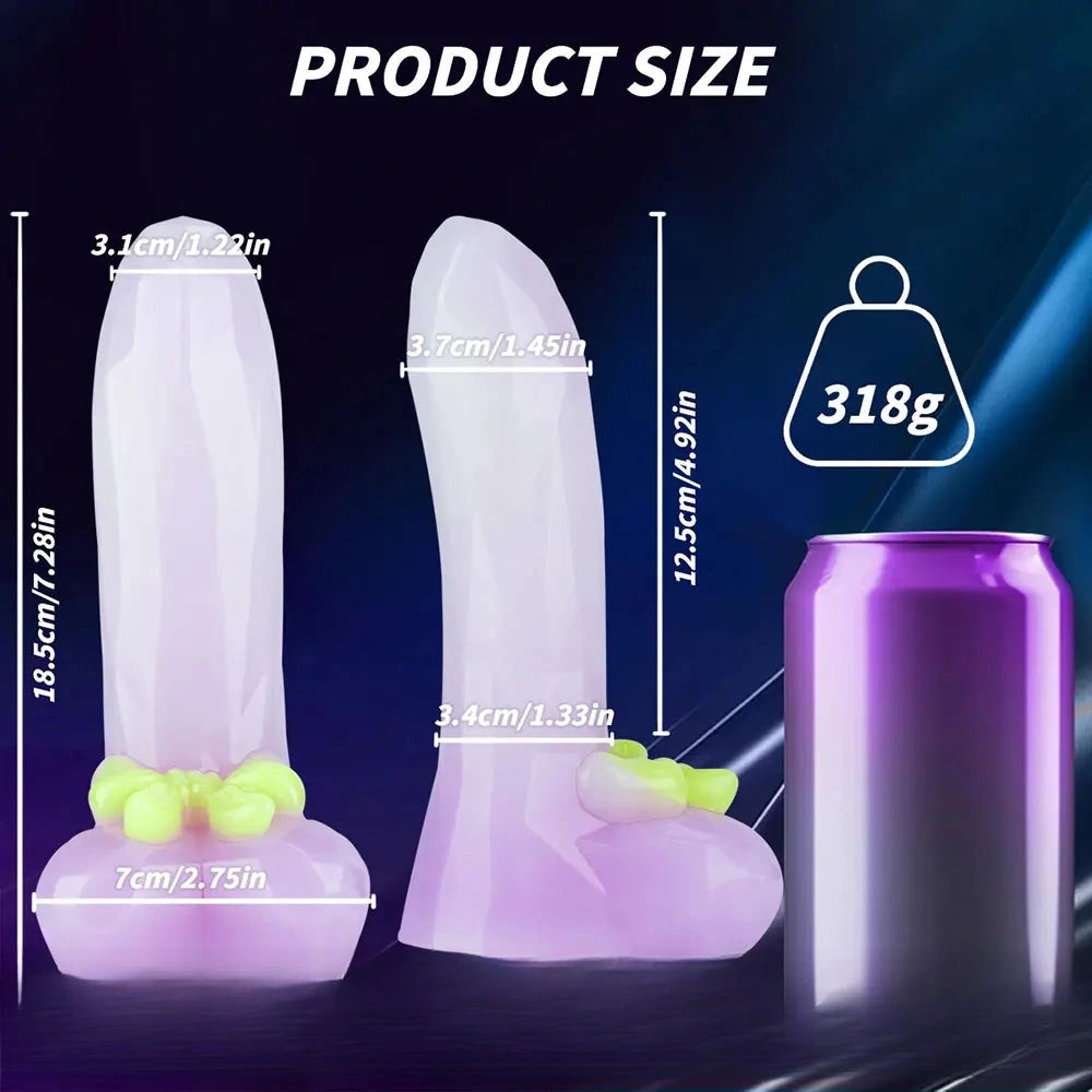 7.28in Silicone Fantasy Soft Dildo Hand-Free Adult Sex Toy For Women