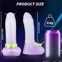 7.28in Silicone Fantasy Soft Dildo Hand-Free Adult Sex Toy For Women