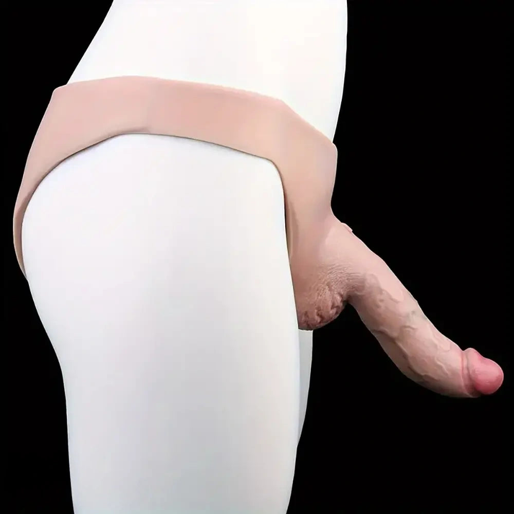 7.28in Silicone Ultra Elastic Harness Strap-On Dildo Panties Dildo