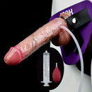 7.28in Soft Real Skin Silicone G Spot Squirting Strapon Dildo For Women