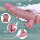 7.28in Soft Stimulated Skin 3D Venous Double Layer Squirting Strap on Dildo