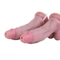 7.28in Soft Stimulated Skin 3D Venous Double Layer Squirting Strap on Dildo