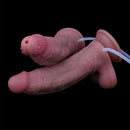 7.28in Soft Stimulated Skin 3D Venous Double Layer Squirting Strap on Dildo