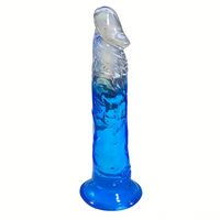 7.28in Soft TPE Clear Real Dildo For G-Spot Clitoris Stimulation Toy