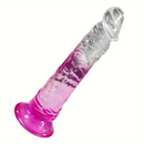 7.28in Soft TPE Clear Real Dildo For G-Spot Clitoris Stimulation Toy