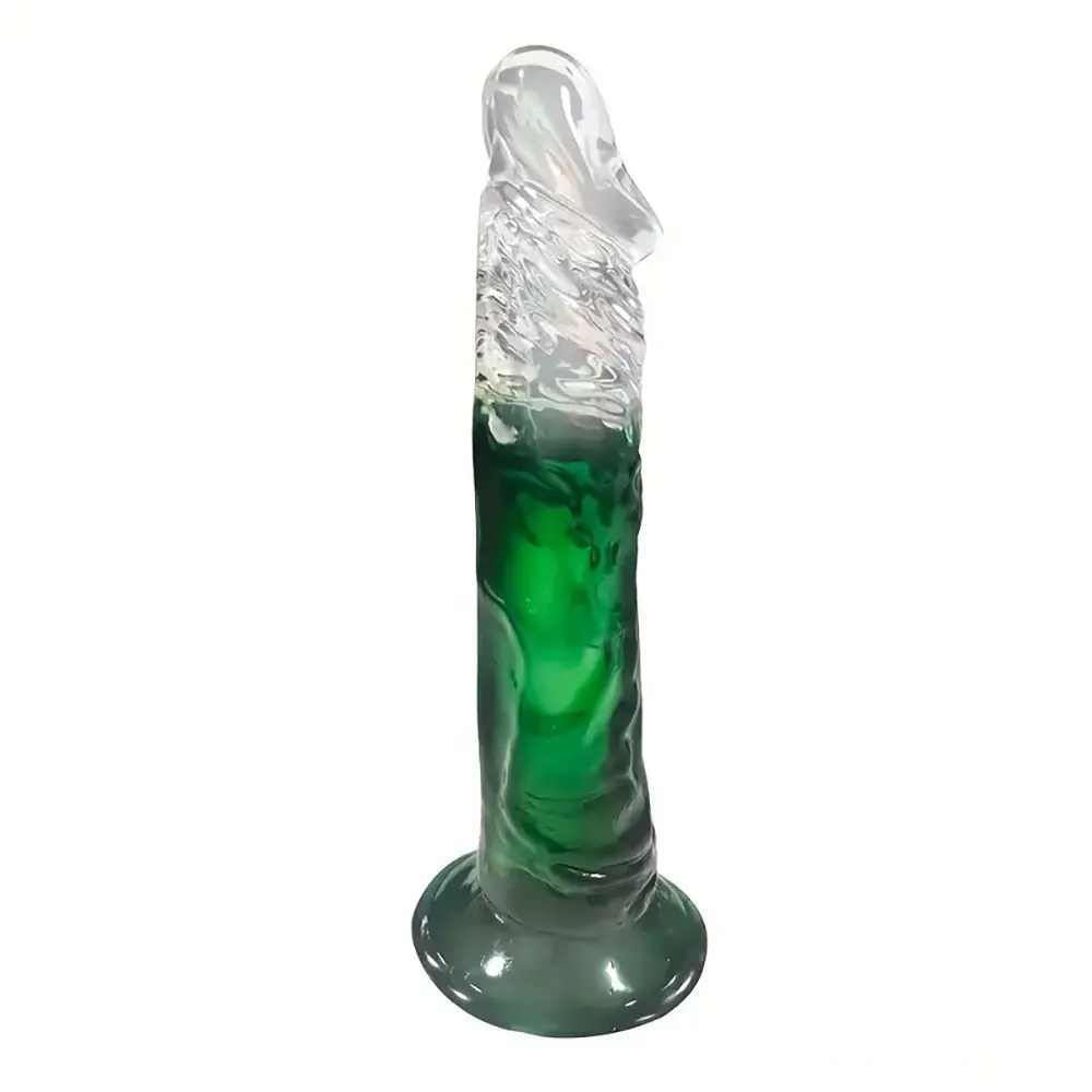 7.28in Soft TPE Clear Real Dildo For G-Spot Clitoris Stimulation Toy