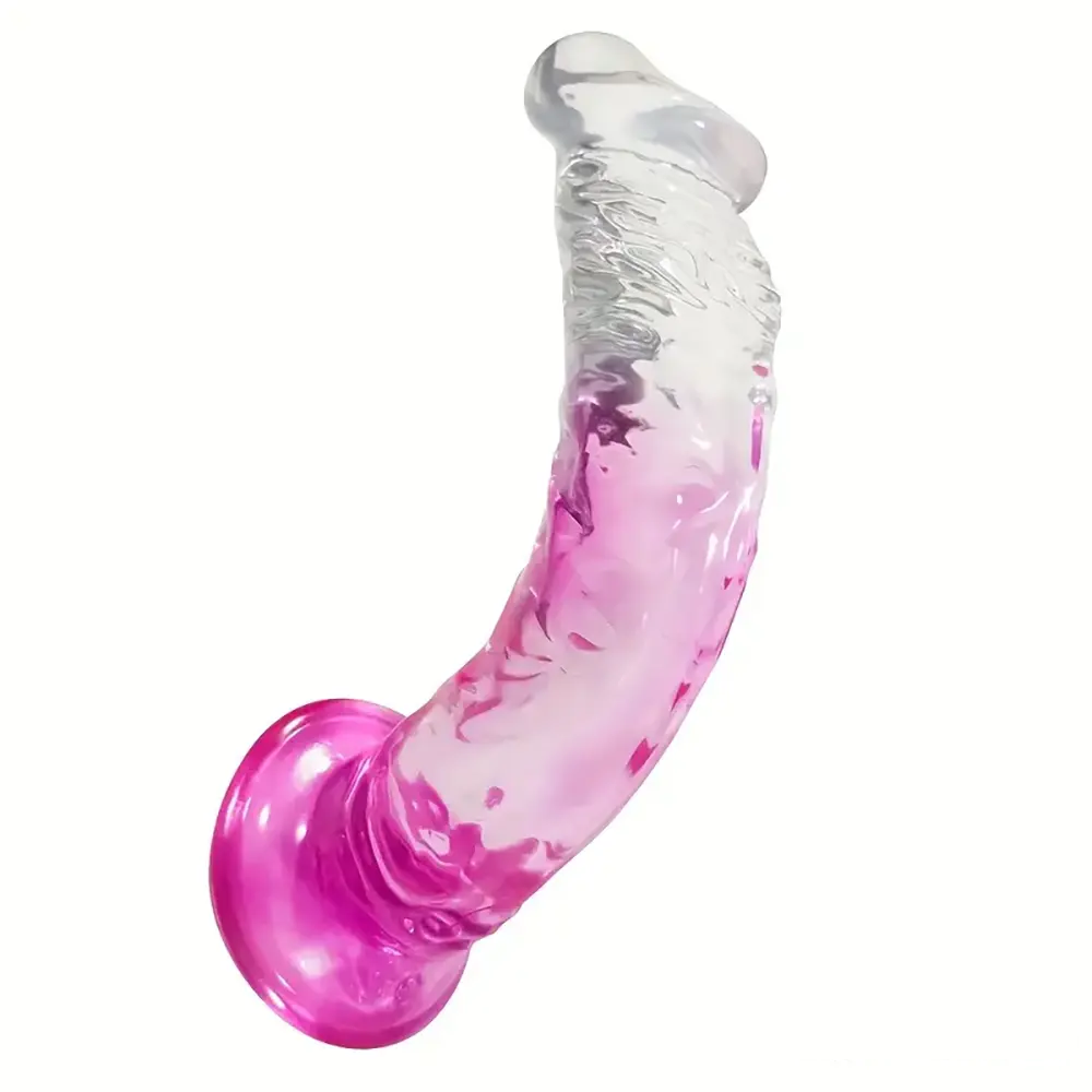 7.28in Soft TPE Clear Real Dildo For G-Spot Clitoris Stimulation Toy