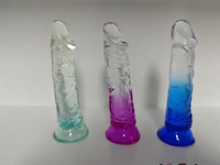 7.28in Soft TPE Clear Real Dildo For G-Spot Clitoris Stimulation Toy