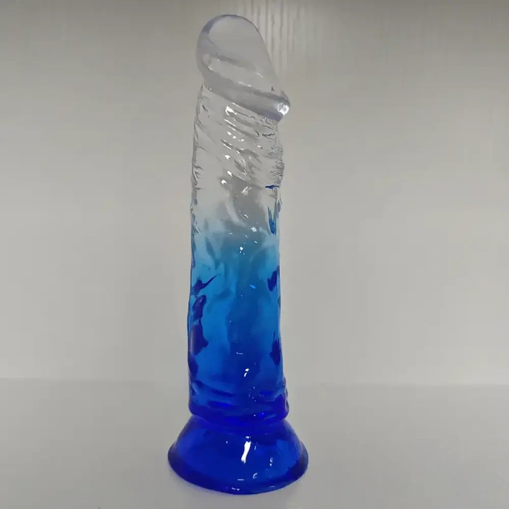 7.28in Soft TPE Clear Real Dildo For G-Spot Clitoris Stimulation Toy