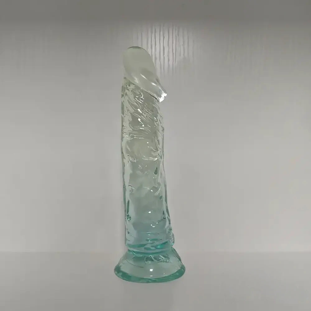 7.28in Soft TPE Clear Real Dildo For G-Spot Clitoris Stimulation Toy