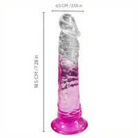 7.28in Soft TPE Clear Real Dildo For G-Spot Clitoris Stimulation Toy