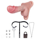 7.28in Strap on Hollow Soft Silicone Cock Cage Dildo For Chastity Cock