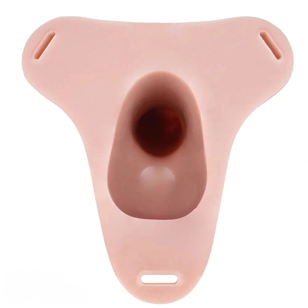 7.28in Strap on Hollow Soft Silicone Cock Cage Dildo For Chastity Cock