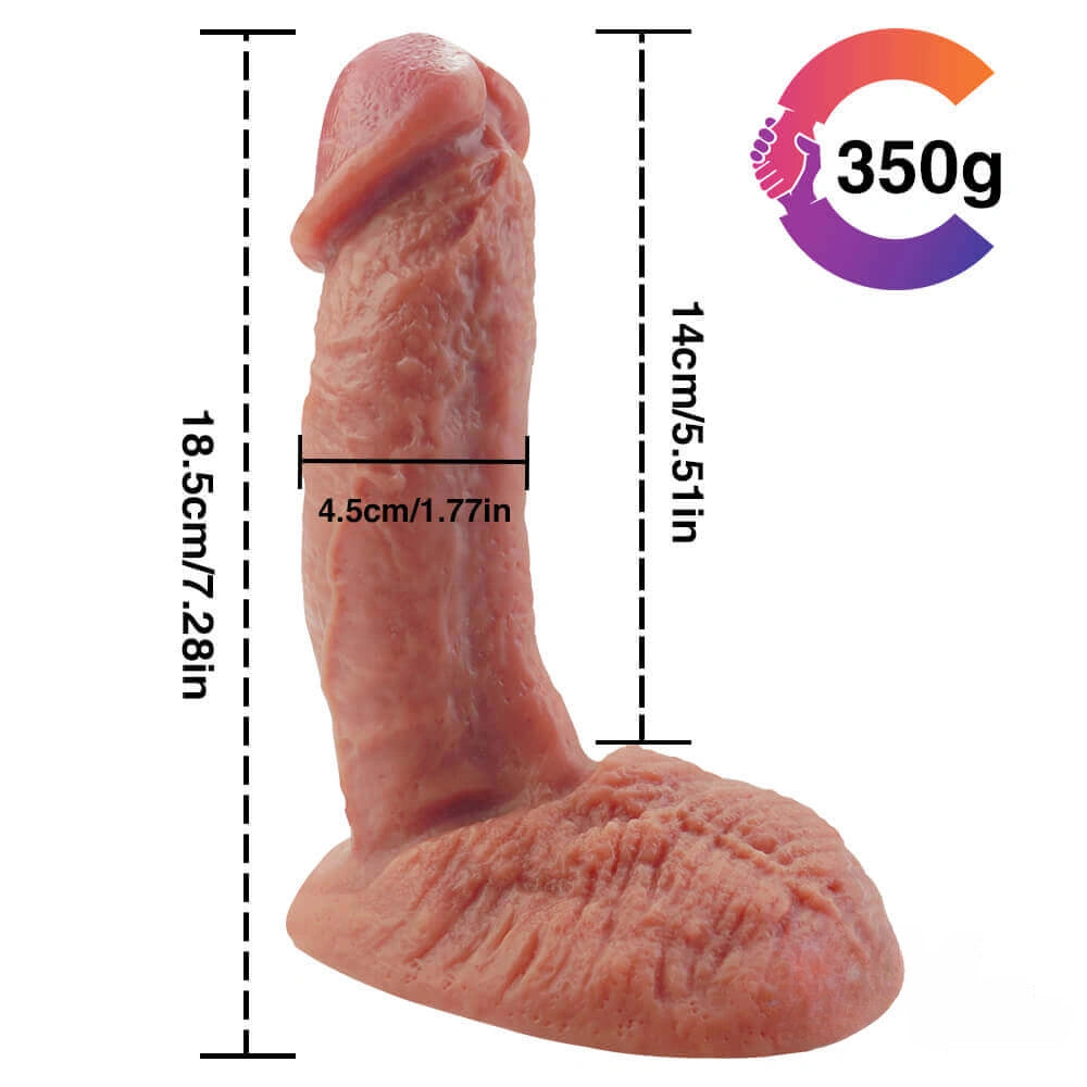 7.28in Super Strong Sucker Hands-free Playing Dildo With Smooth Texture