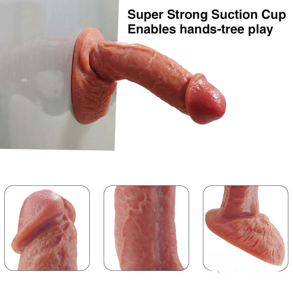 7.28in Super Strong Sucker Hands-free Playing Dildo With Smooth Texture