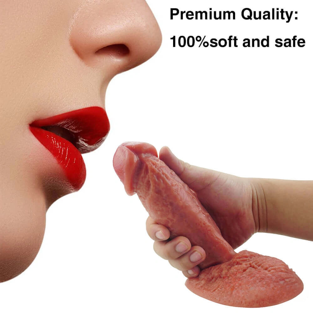 7.28in Super Strong Sucker Hands-free Playing Dildo With Smooth Texture