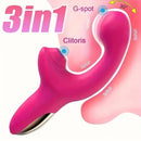 7.28in Triple Rabbit Sucking Buckle Vibrating Electric Anal Vagina Dildo